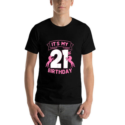 It's My 21st Birthday Horse Theme Bday Party Celebration 21  Easy-care T-Shirt