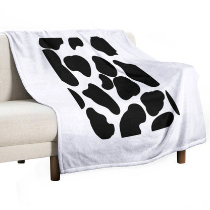 Cow Print Black And White Compact Throw Blanket