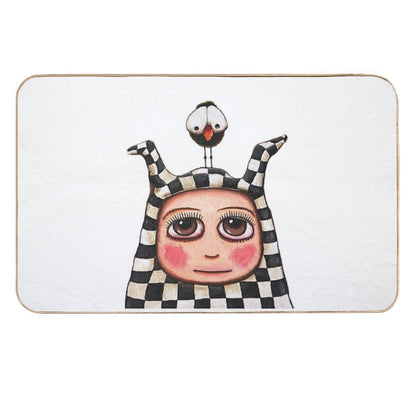 The Harlequin Girl And Crow  Odorless Bath Mat