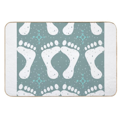 Footsteps in The Snow A Maze of Winter Wanderings  Odorless Bath Mat