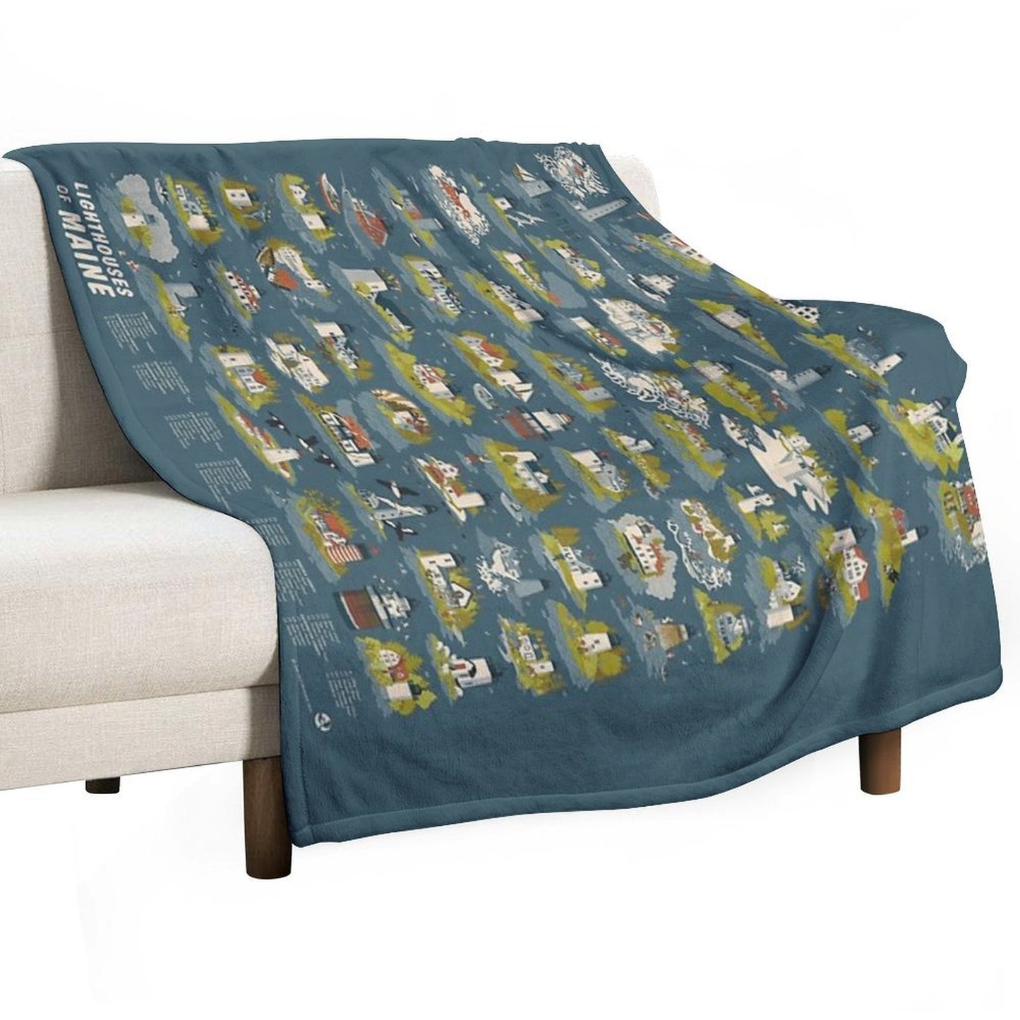 Lighthouses of Maine Gift-ready Throw Blanket