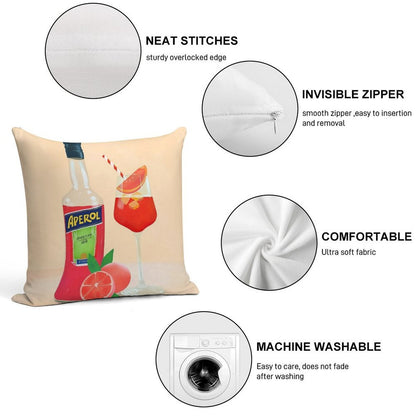 Aperol Orange Soft Hidden Zipper Throw Pillow