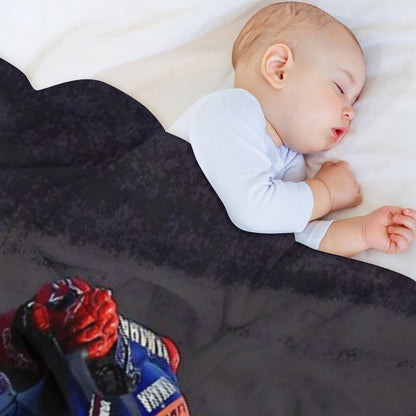 Fabio Quartararo on His 2024 MotoGP Motorcycle Making A Kneedown Abstract Premium Throw Blanket