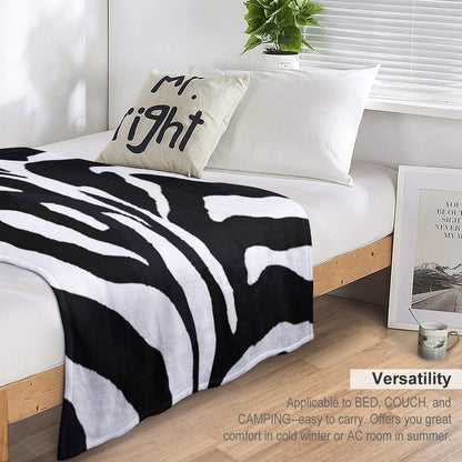 Zebra-pattern-design Travel-friendly Throw Blanket
