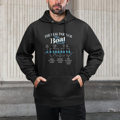 The Real Parts Of The Boat - Funny Rowing Gift Unisex Design Hoodie