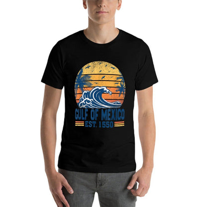 Gulf of Mexico Estd 1550 Retro Vintage Historical  Rolled Sleeves T-Shirt