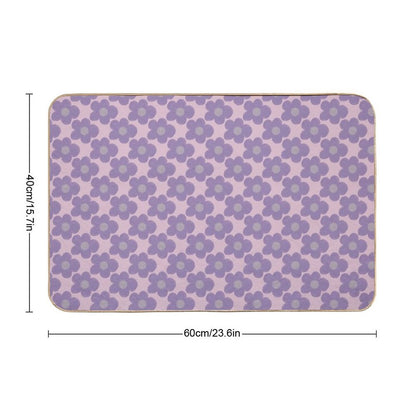 Purple Chalky Flowers  Long-Lasting Bath Mat
