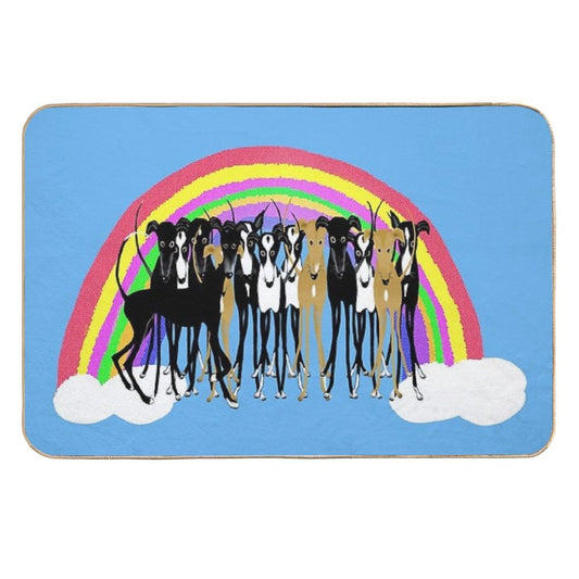 Rainbow Hounds  Easy Maintenance Bath Mat
