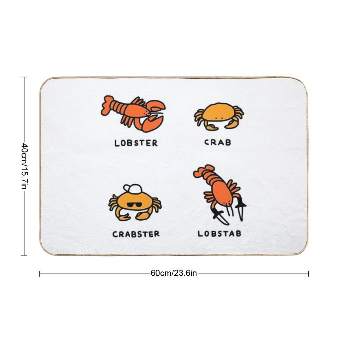Lobster + Crab  Repositionable Bath Mat