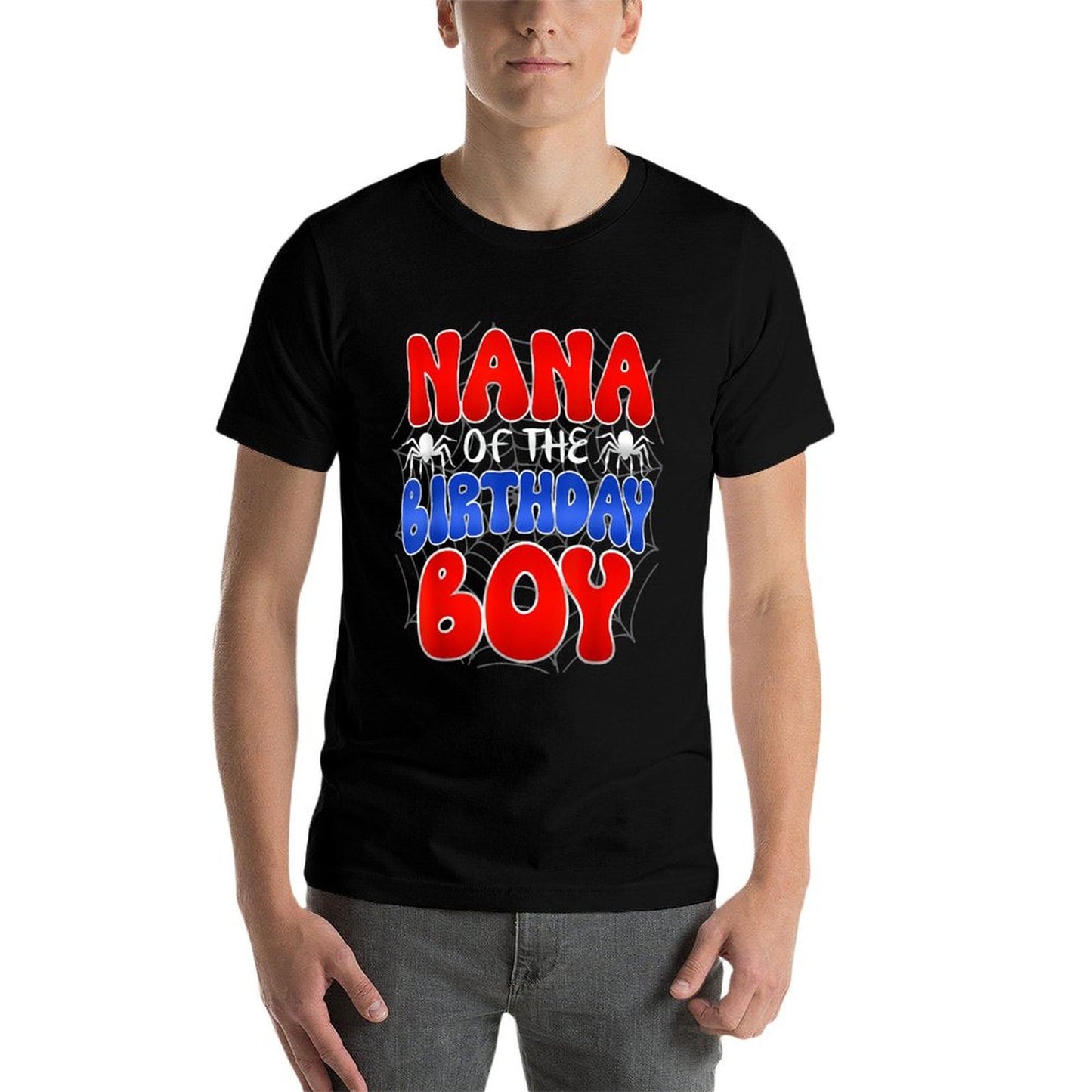 Nana of The Birthday Boy Costume Spider Web Birthday Party  Affordable Price T-Shirt