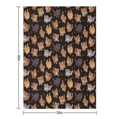 The Year of Big Cat Cubs - Dark All-season Throw Blanket