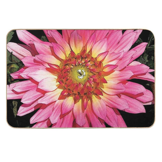 Pretty in Pink Blooming Flower Water Color  Long-Lasting Bath Mat