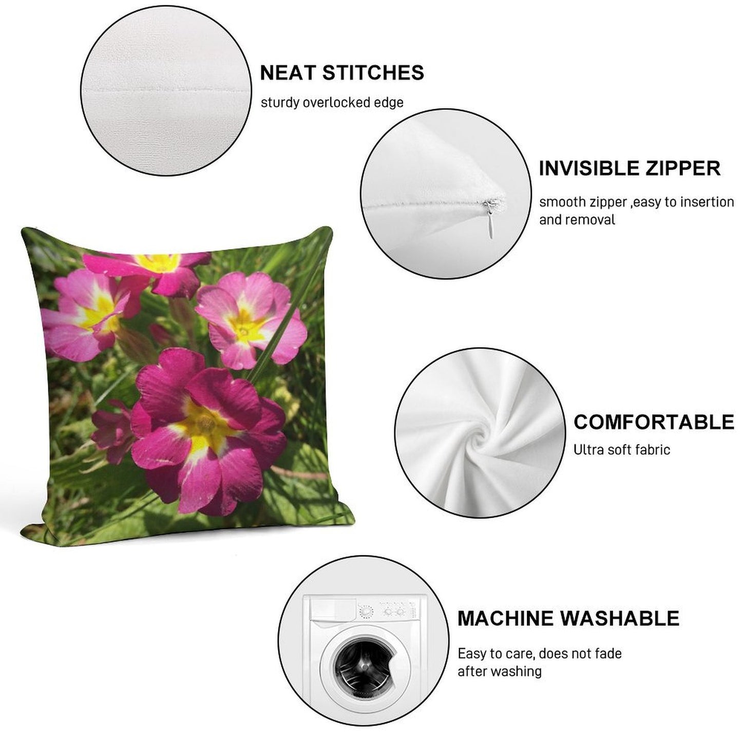 Flowers Soft Home Decor Throw Pillow