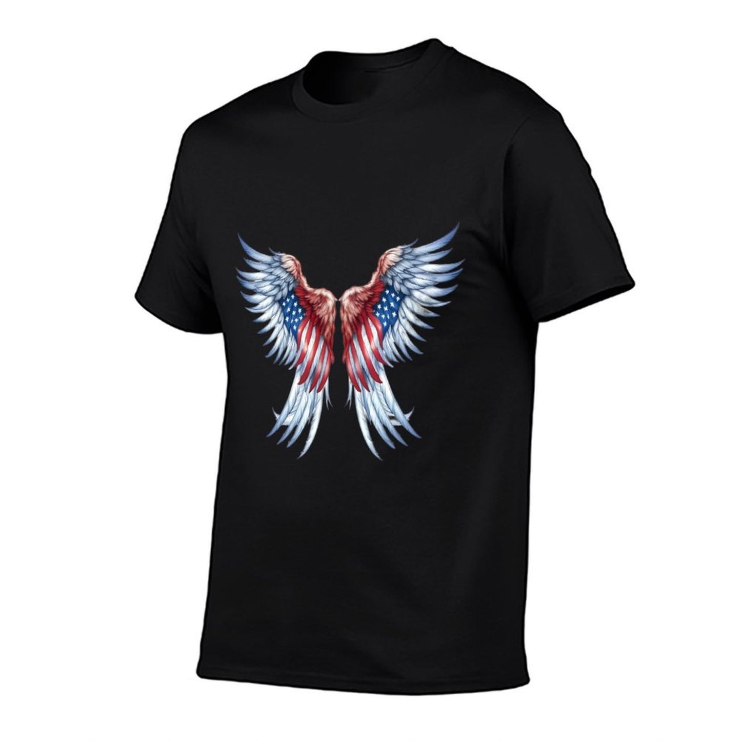 Veterans Day, 4th of July Patriotic Wings Angel Usa Flag  Breathable T-Shirt