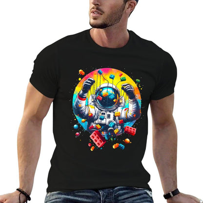 Space Astronaut Master Builder Funny Building Blocks And Stones  Breathable T-Shirt