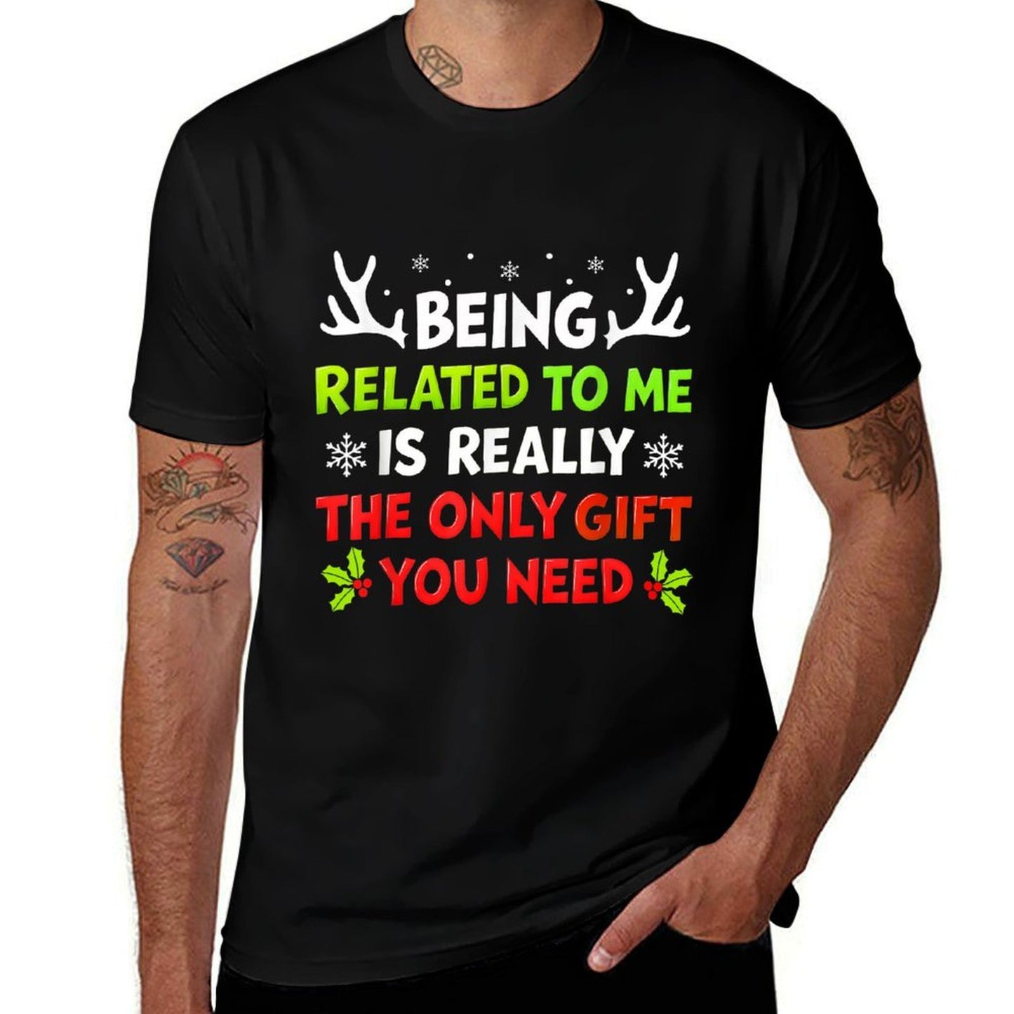 Being Related to Me Funny Christmass Women Men Family  Trendy Pattern T-Shirt