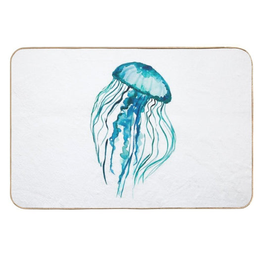 Watercolor Jellyfish  Rapid-Drying Bath Mat