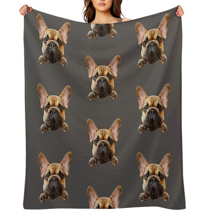 French Bulldog Frenchie Cuteness Shrink-resistant Throw Blanket
