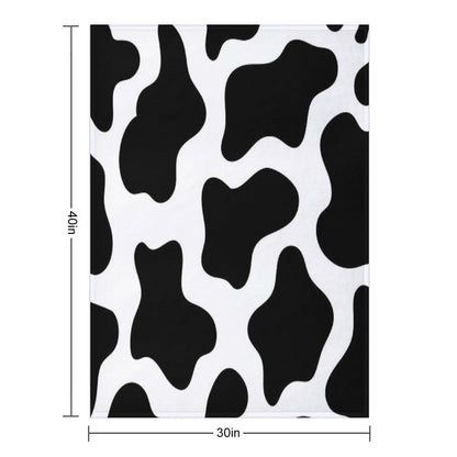 Cow Print Machine-washable Throw Blanket
