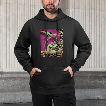Pin Up Girl in A Bed of Skulls Sci Fi Sexy Horror Comic Book Moisture-Wicking Hoodie