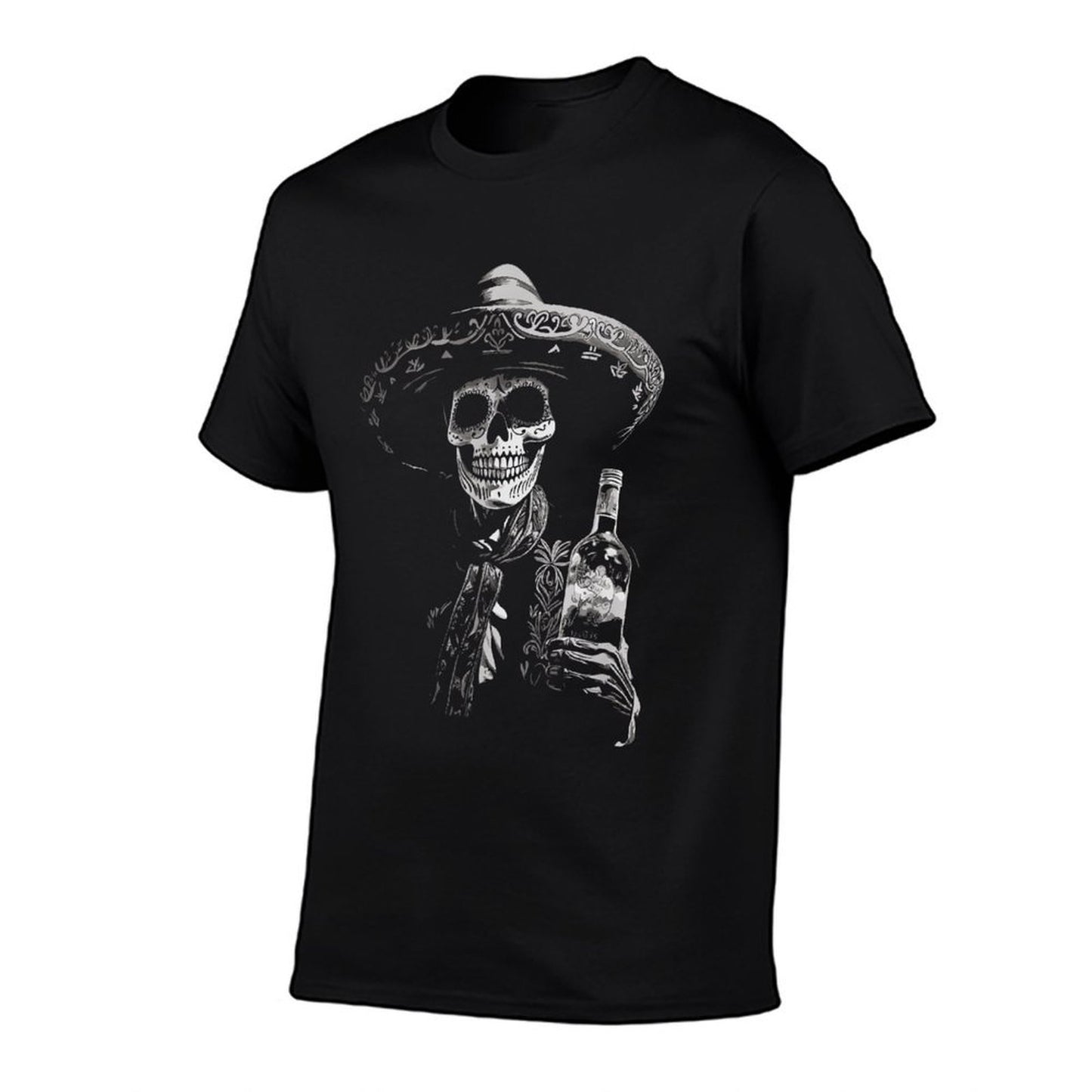 Vintage Skeleton Tequila Mexico Dia De Los Muertos Mexican  Oversized Silhouette T-Shirt