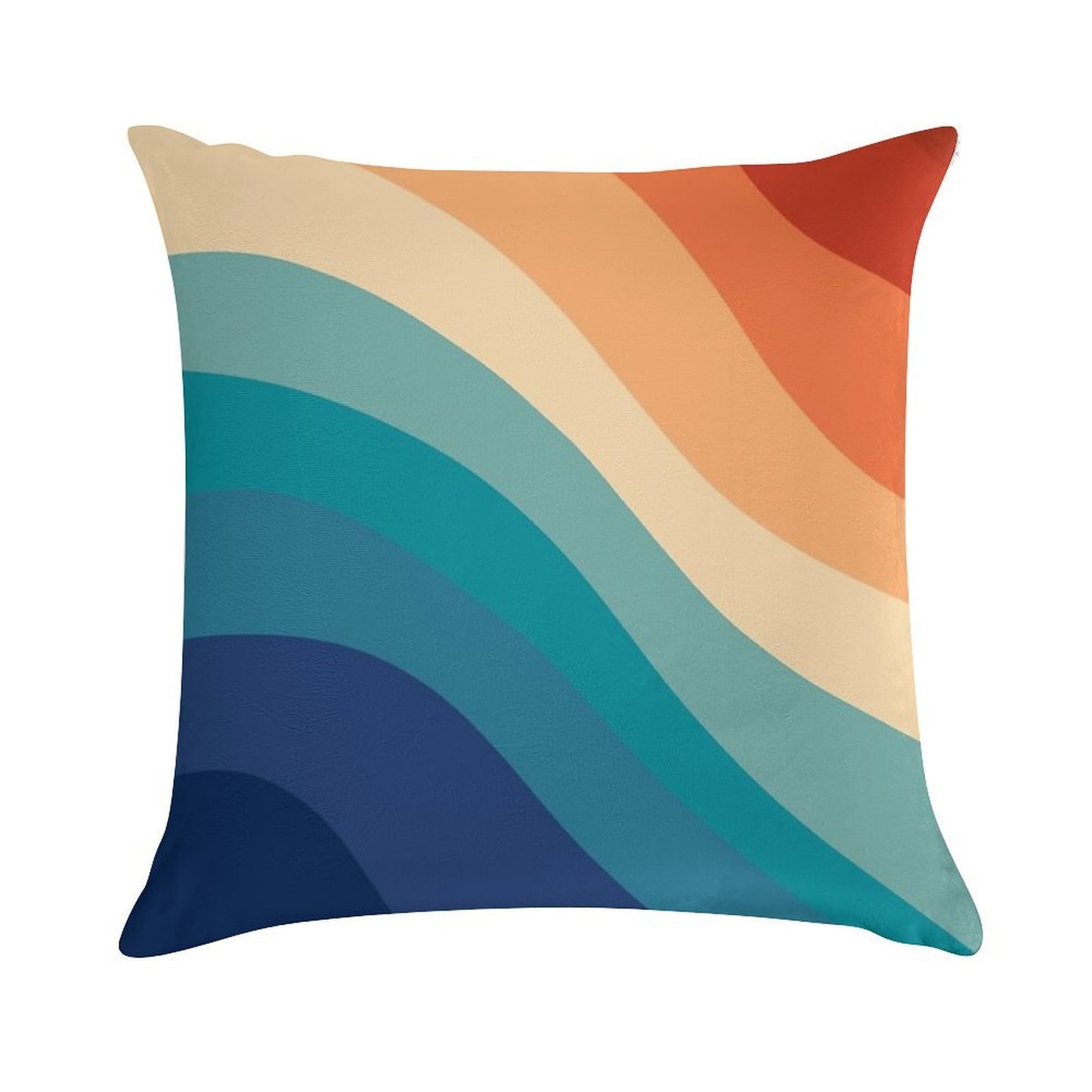 Retro Summer Wave #1 #minimal #decor #art Soft High-Density Material Throw Pillow