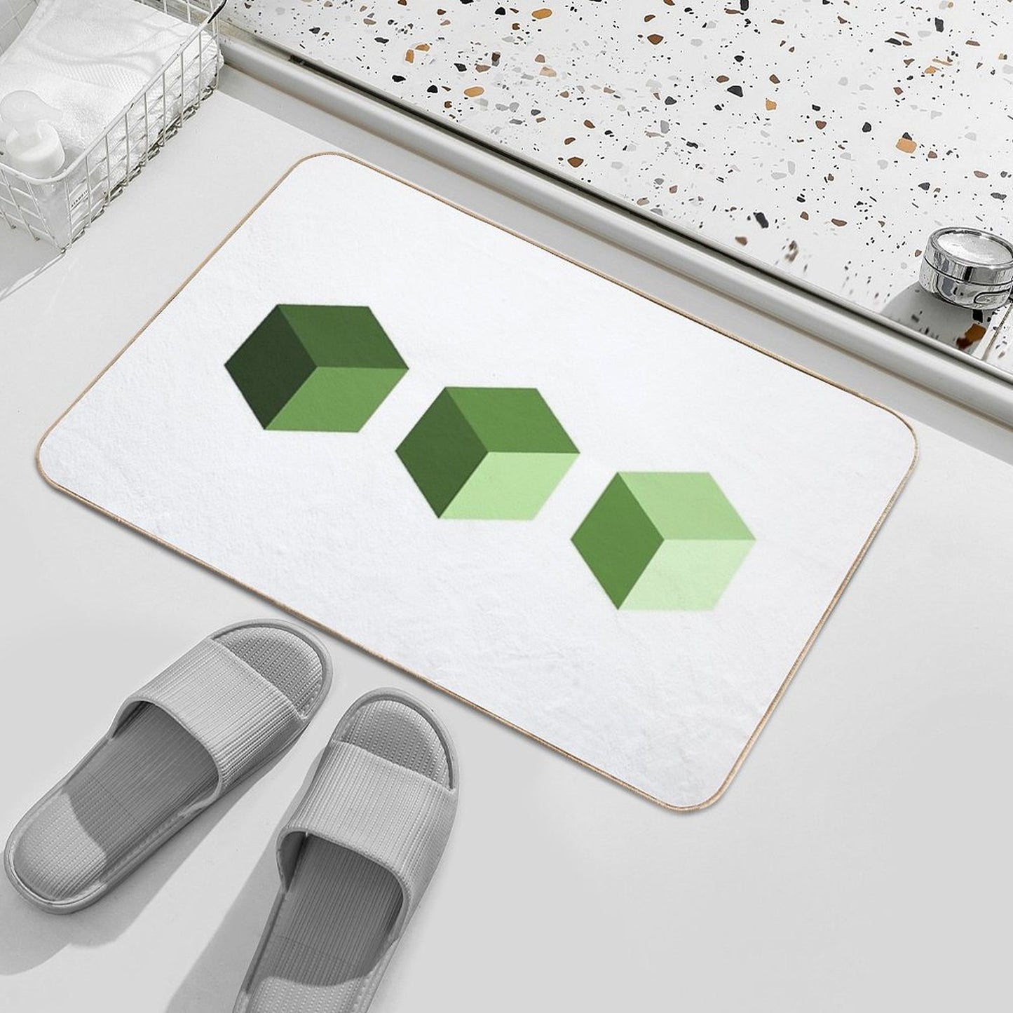 Three Cubes  Odorless Bath Mat