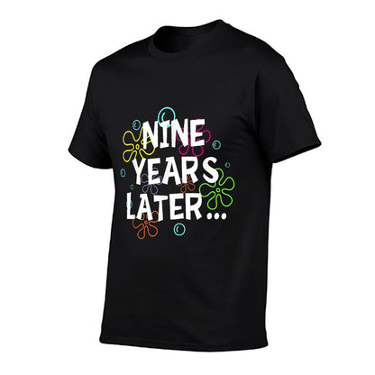 Nine Years Later Funny Meme 9 Years Old 9th Birthday Party  Ribbed Collar T-Shirt