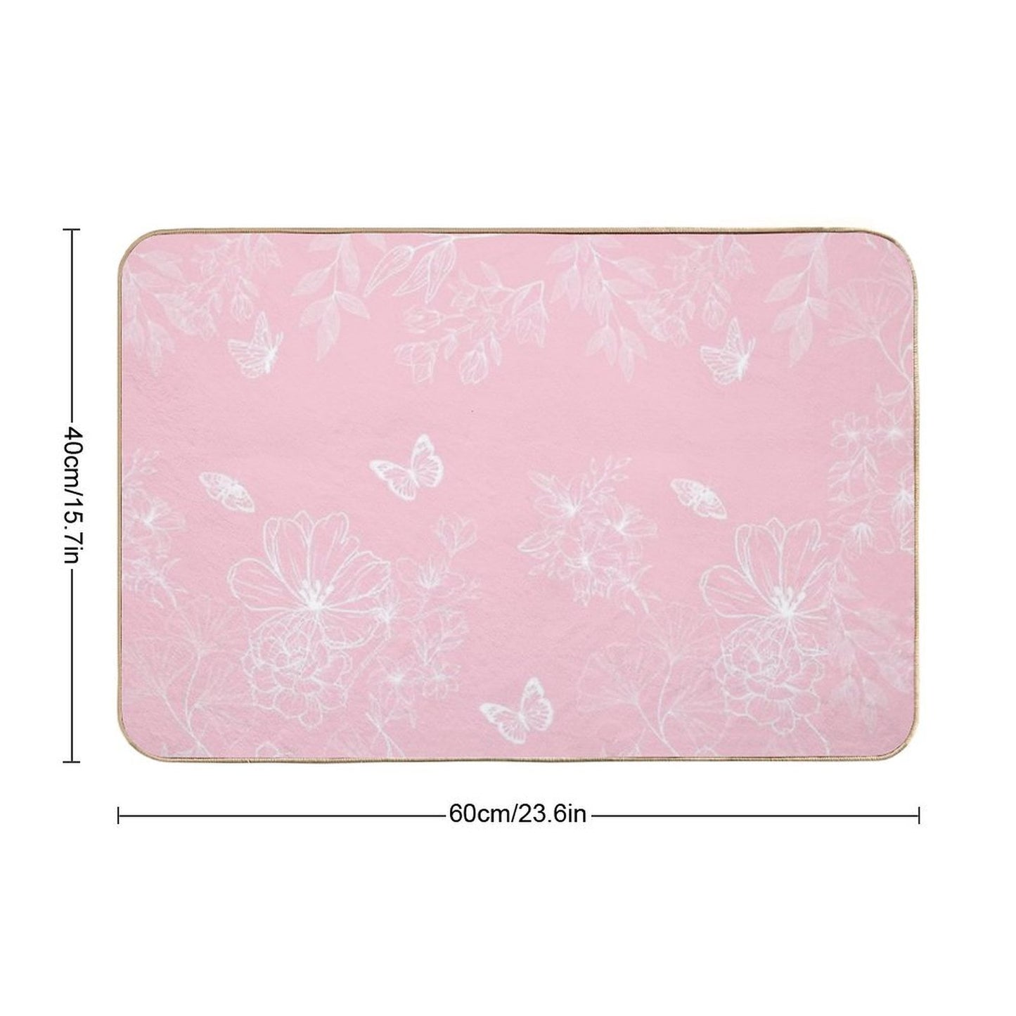 Pink Flowers Pattern, Floral, Pattern, Minimalist, Modern  Long-Lasting Bath Mat