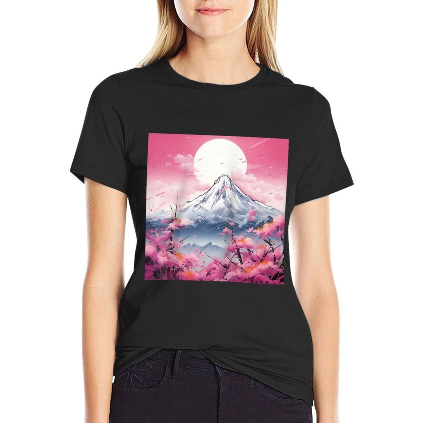 Sakura Reverie Japanese Petals Unfold in Twilight Peaks Raglan Baseball  Tagless Design T-Shirt