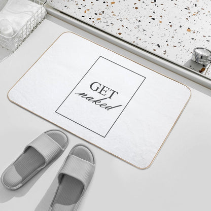 Get Naked 255 Watercolor Map Yoga Quote Definition  Slip-Resistant Bath Mat