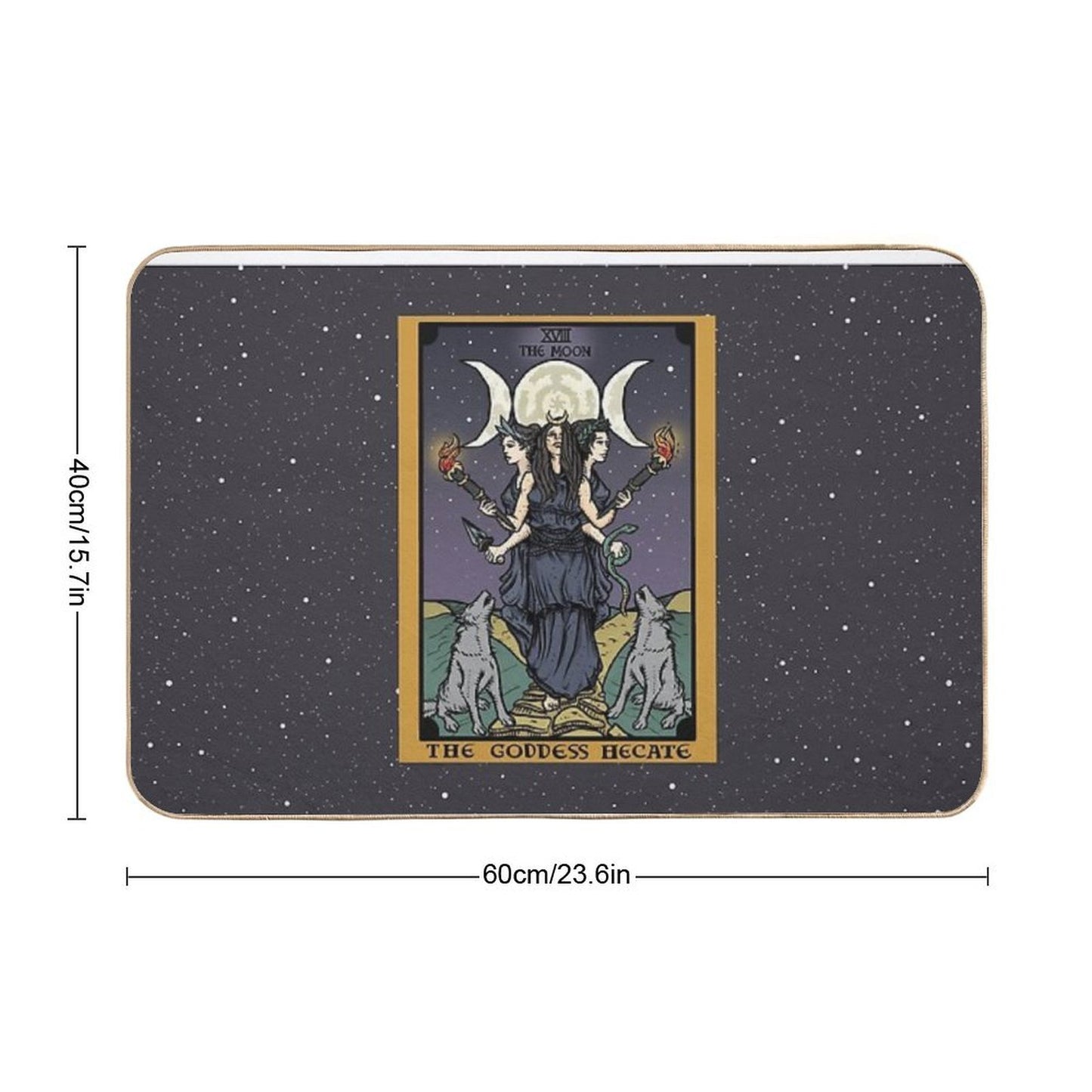 Hecate Triple Moon Goddess of Witchcraft And Magick Witch Hekate Wheel Tarot Card  Non-Slip Bath Mat