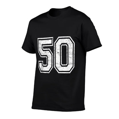 Number 50 Varsity Sports Team Jersey 50th Birthday  Affordable Price T-Shirt