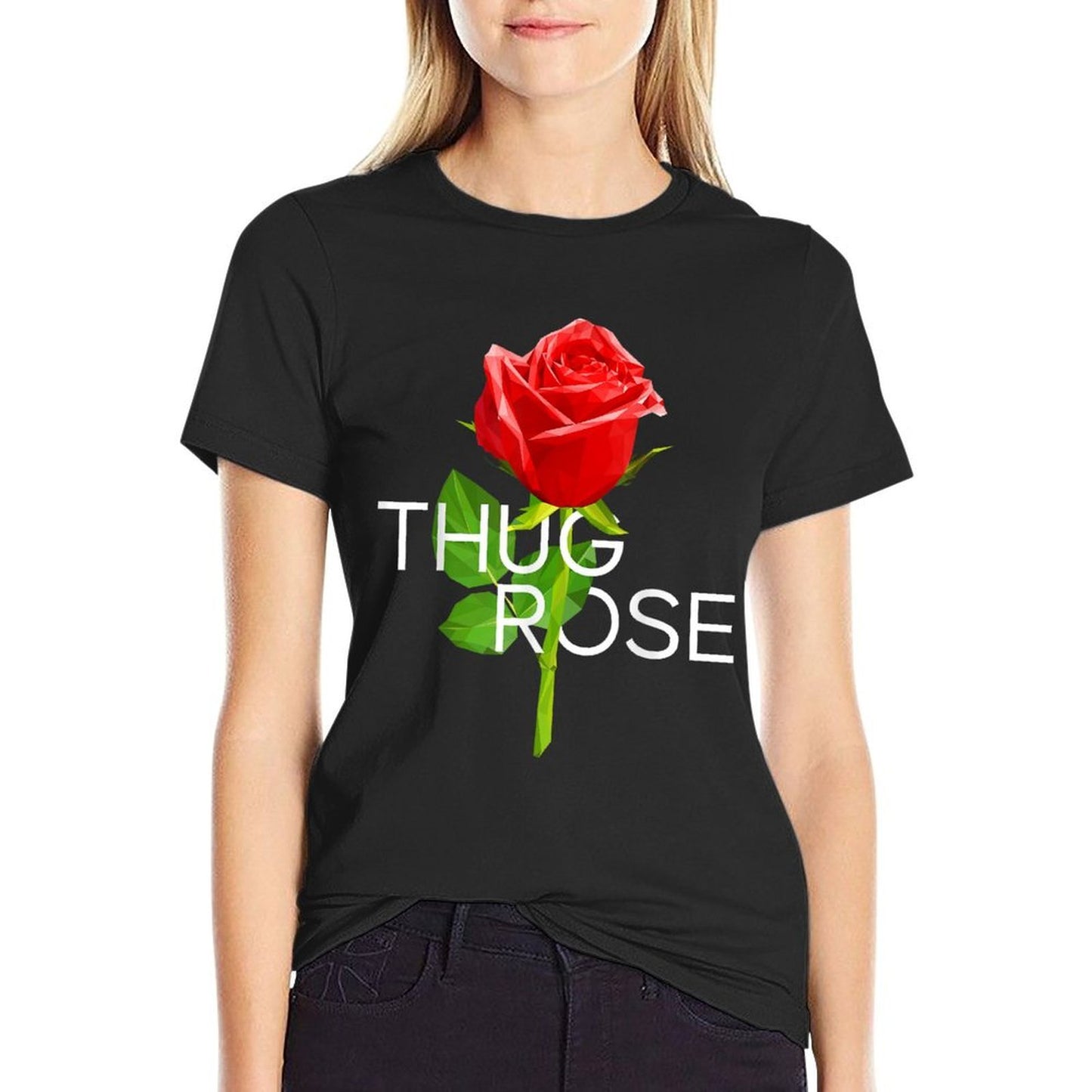 Thug Rose Floral Flower  Cotton T-Shirt