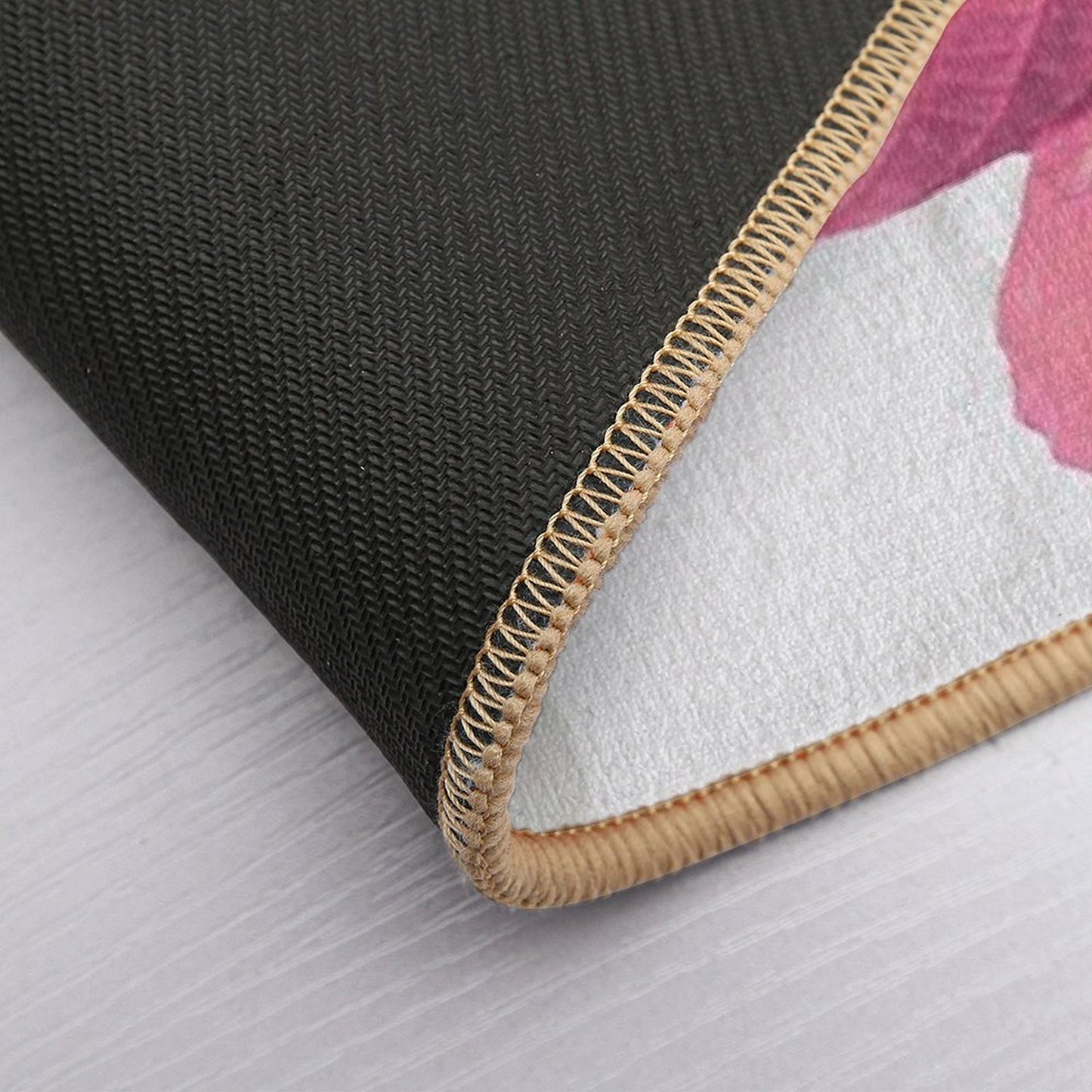 Blue Pink Plant Leaf  Dirt-Trapping Bath Mat
