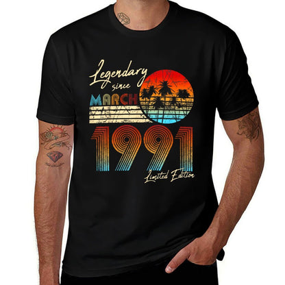 Legendary Since Bday March 1991 Vintage 30Th Birthday  Lightweight T-Shirt