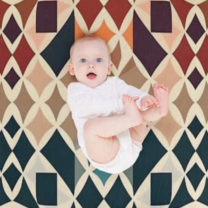 Abstract Geometric Design Durable Throw Blanket