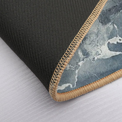 Blue Sea Marble  High-Traffic Bath Mat