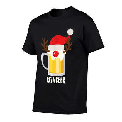 Reinbeer  Christmas Rudolph Alcohol Drinks Cool Gift  Cotton T-Shirt