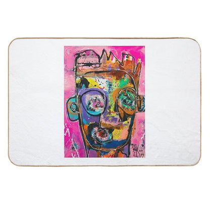 Neoexpressionism, Art Brut, Spontaneous Art, Black And Colors, Free Figuration  Repositionable Bath Mat