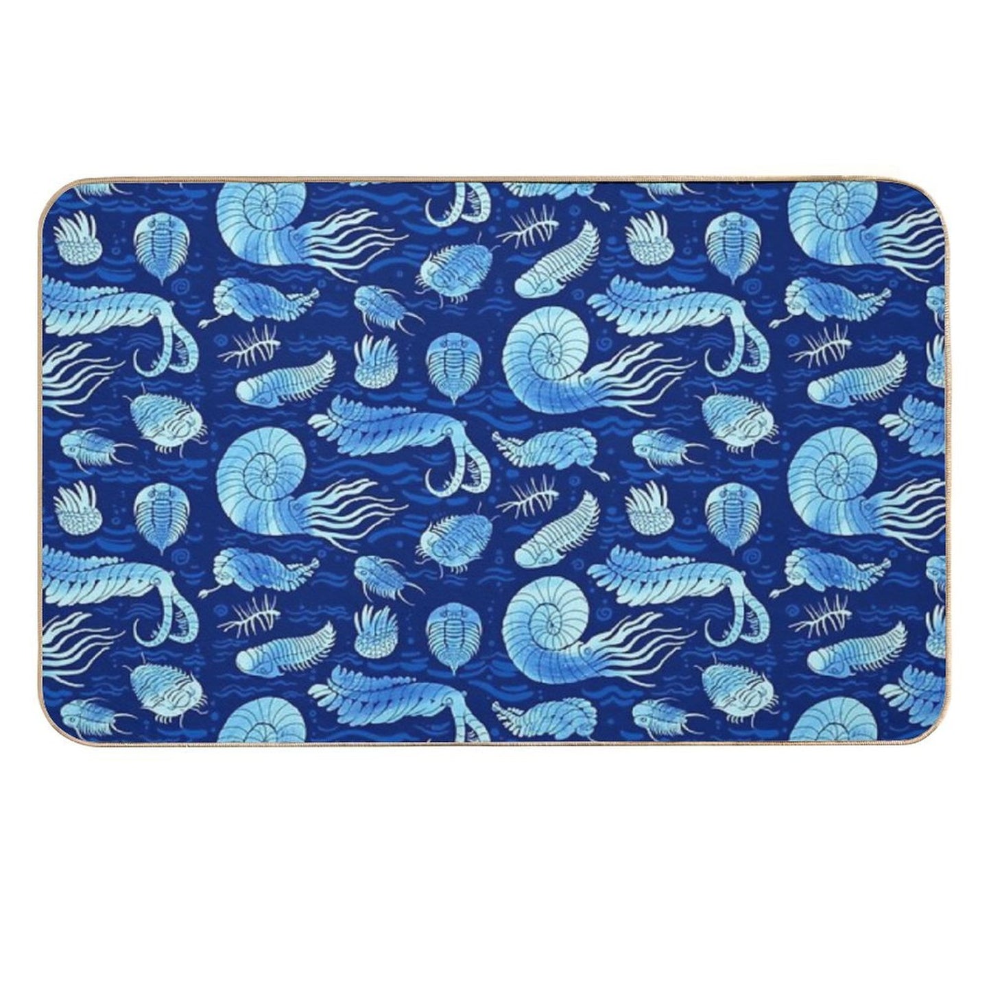 Ancient Sea Animals Trilobites, Anomalocaris, Wiwaxia And Others on Dark Bg  Toxin-Free Bath Mat