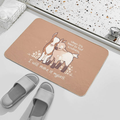 When It's Hard to Find Kindness, I Will Make It Myself Baby Goats  Anti-Trip Bath Mat
