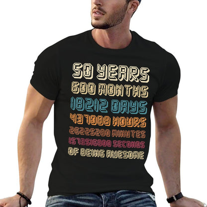 Retro 50 Years 600 Months Of Being Awesome 50th Birthday  Stretchy T-Shirt
