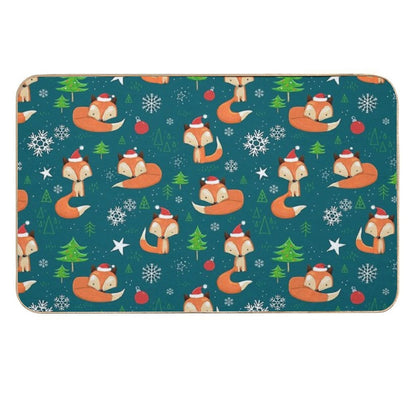 Winter Fox Christmas Holiday  Absorbent Bath Mat