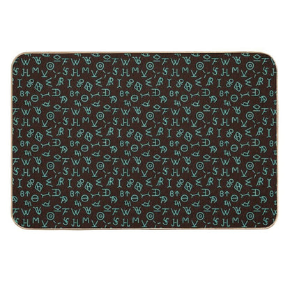 Turquoise Cattle Brands  Eco-Friendly Bath Mat