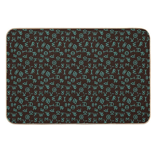 Turquoise Cattle Brands  Eco-Friendly Bath Mat