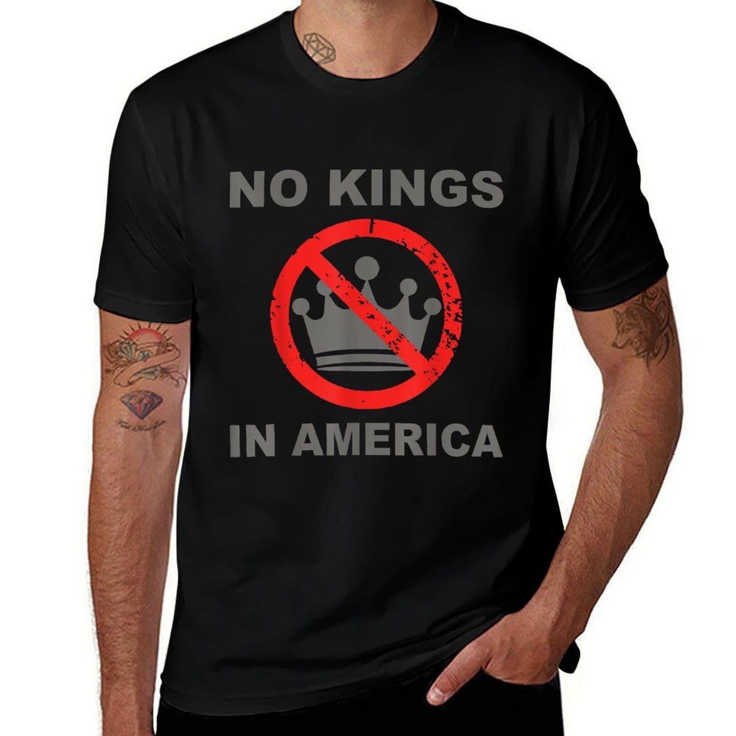 No Kings In America  Fade-proof Color T-Shirt