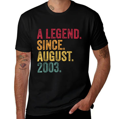 Born In August 2003 21st Birthday  Fade-proof Color T-Shirt