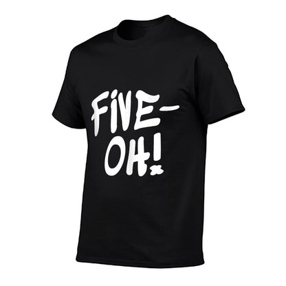 Five Oh Fifty Funny 50th Birthday Gift  Oversized Silhouette T-Shirt