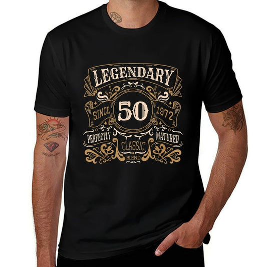 50 Years Old Legendary Since 1972 50th Birthday  Vintage-inspired T-Shirt